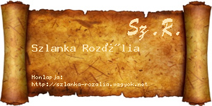 Szlanka Rozália névjegykártya