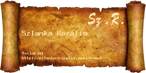 Szlanka Rozália névjegykártya